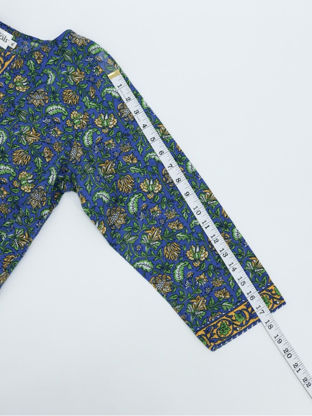 Signals Cotton 2 Piece Pants Set Tunic Pants Blue Floral Boho Resort Wear XL L - Picture 9 of 14